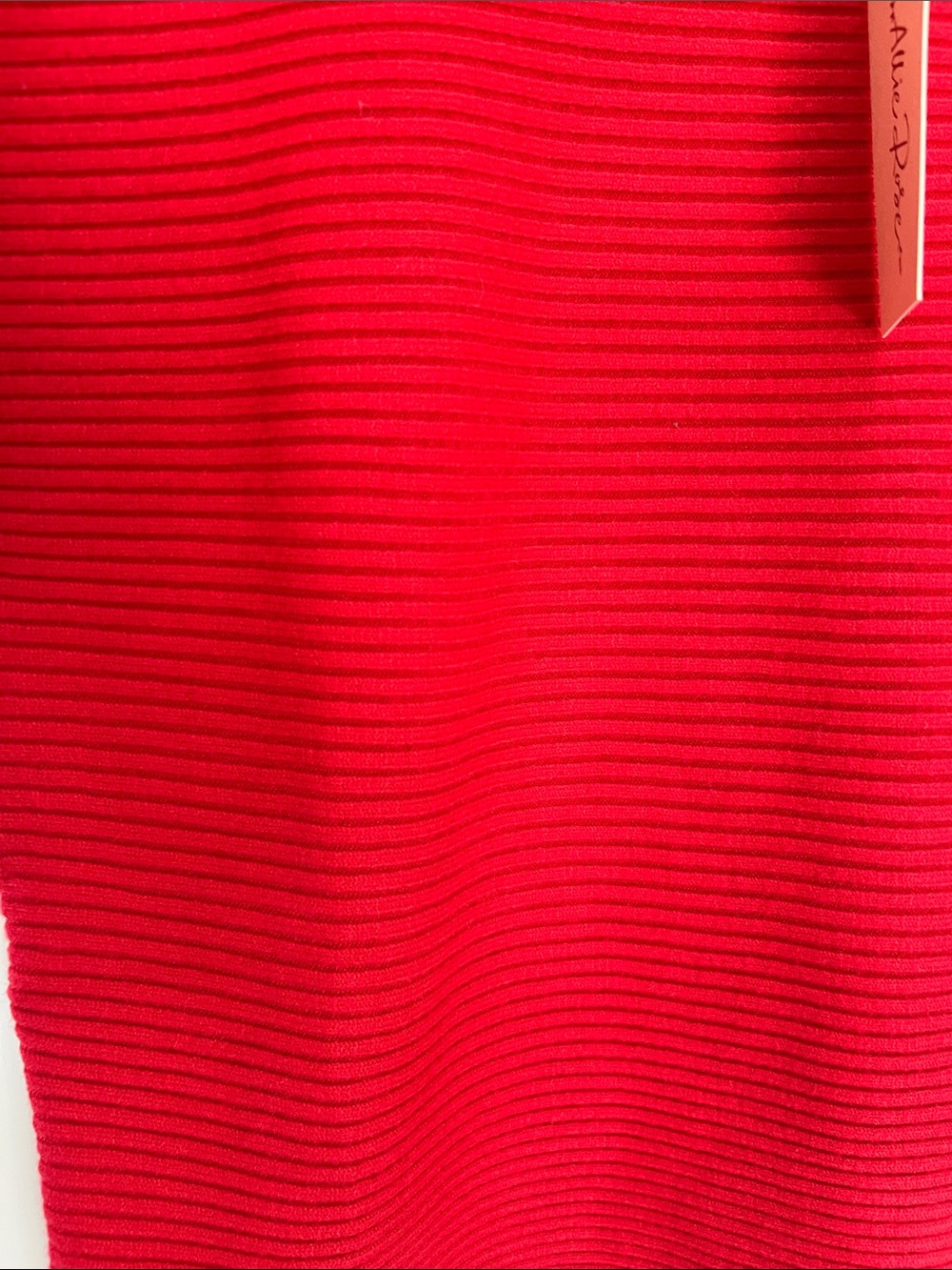 Allie Rose Red Ribbed Knit Women's Sweater - Picture 3 of 3